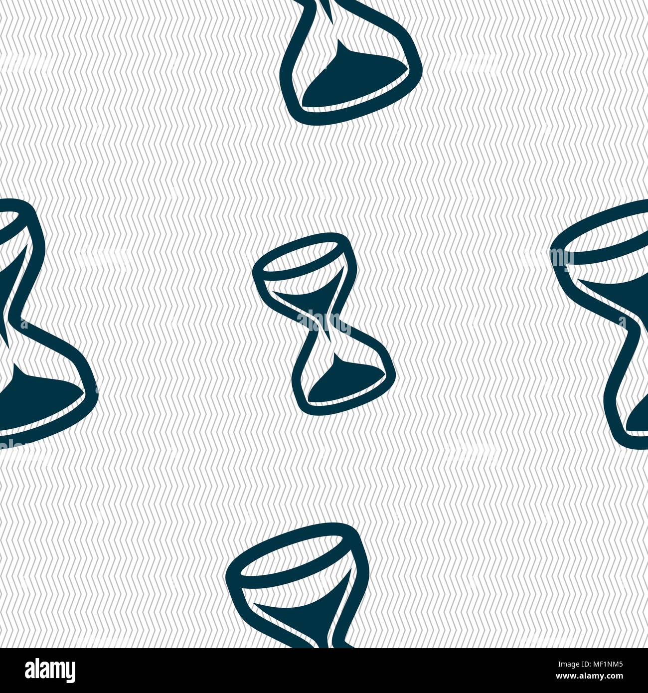 hourglass icon sign. Seamless pattern with geometric texture. Vector illustration Stock Vector