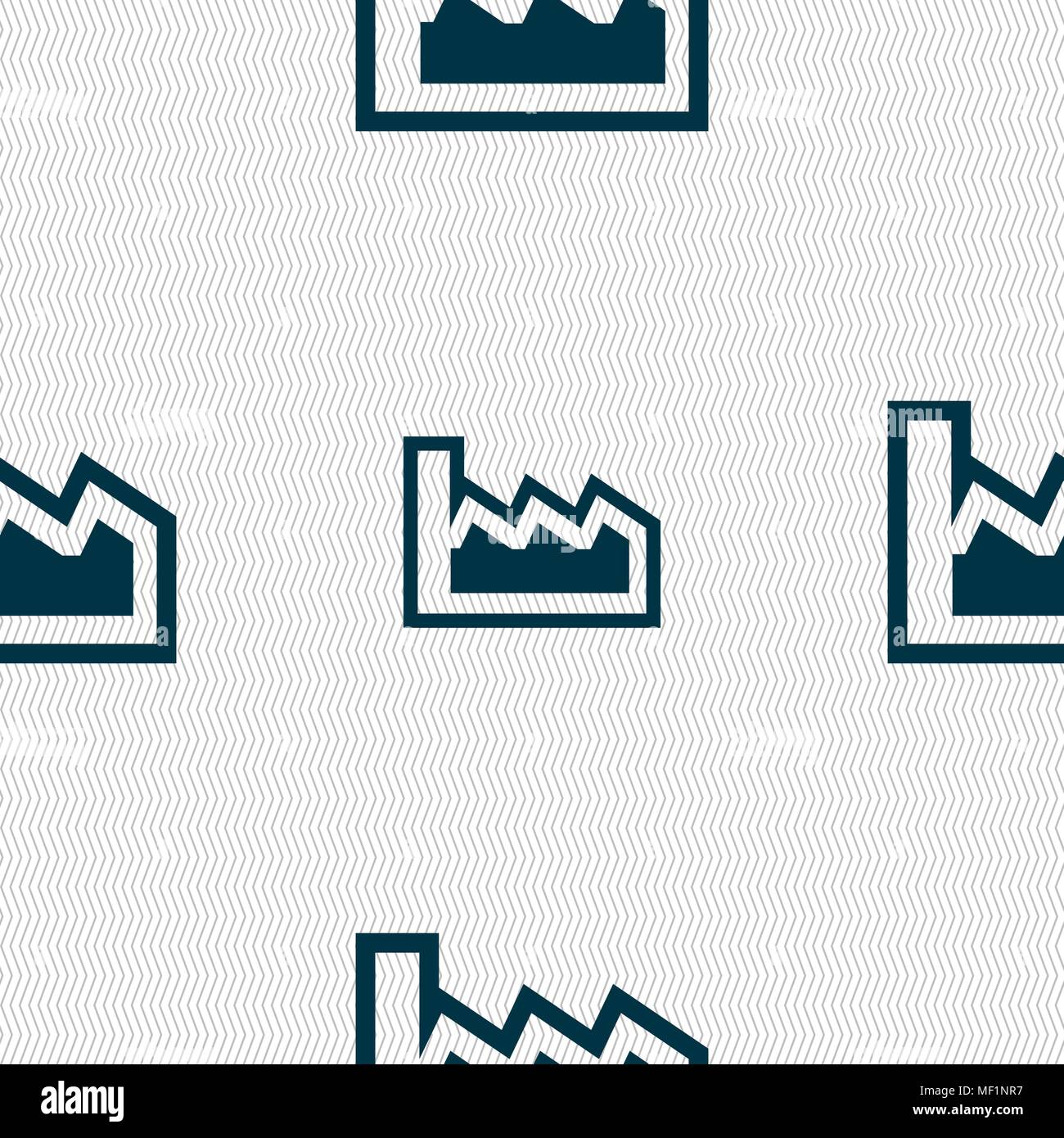 Chart icon sign. Seamless pattern with geometric texture. Vector illustration Stock Vector