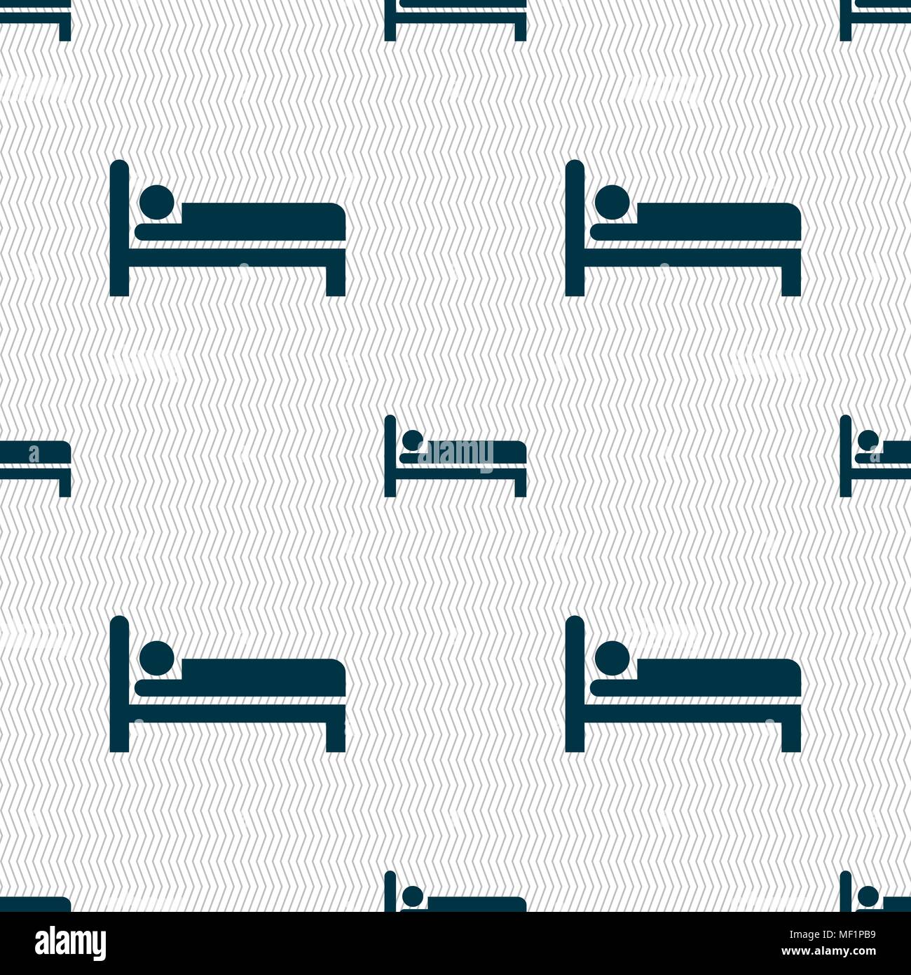 Hotel icon sign. Seamless pattern with geometric texture. Vector ...