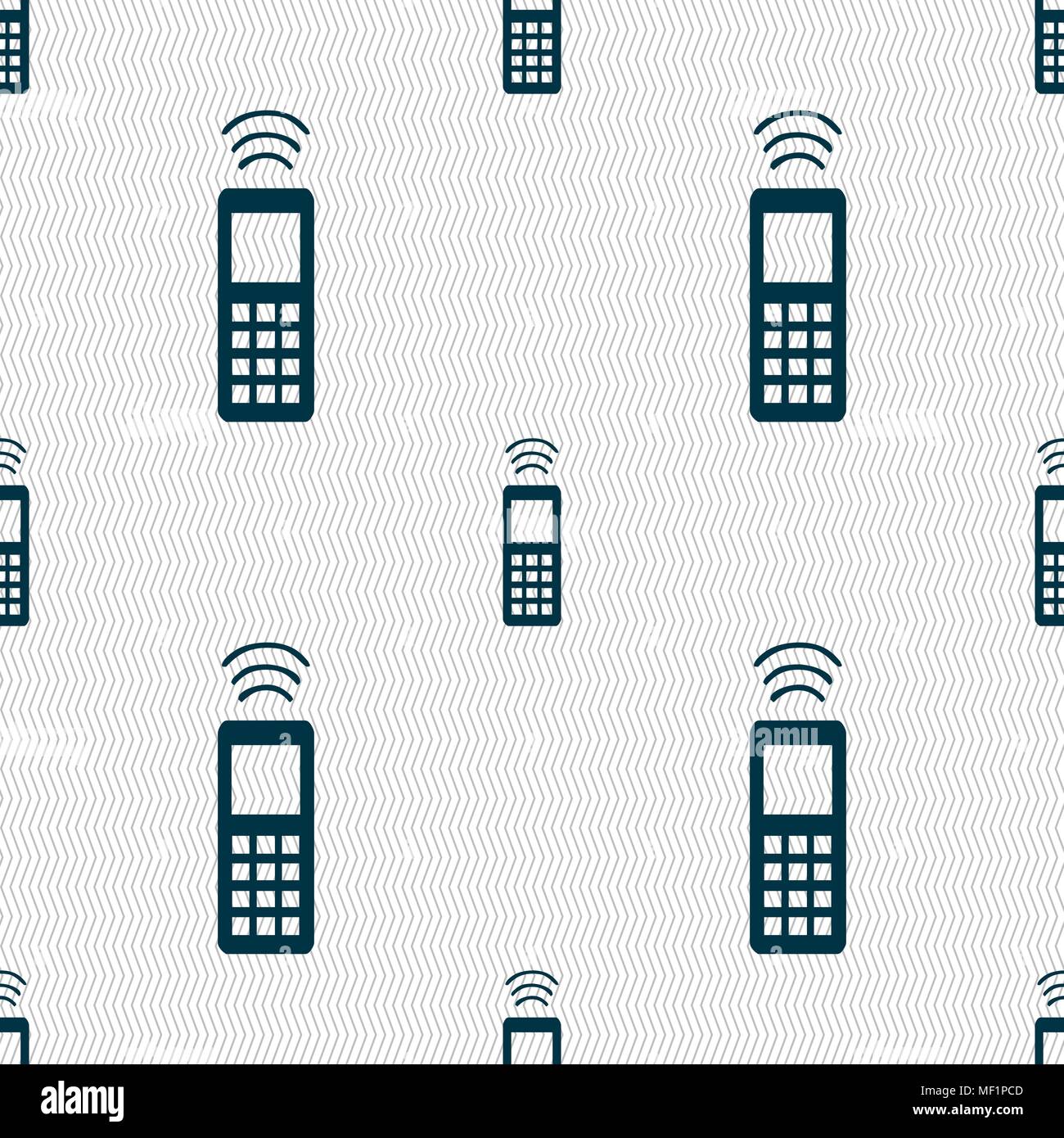 the remote control icon sign. Seamless pattern with geometric texture. Vector illustration Stock Vector