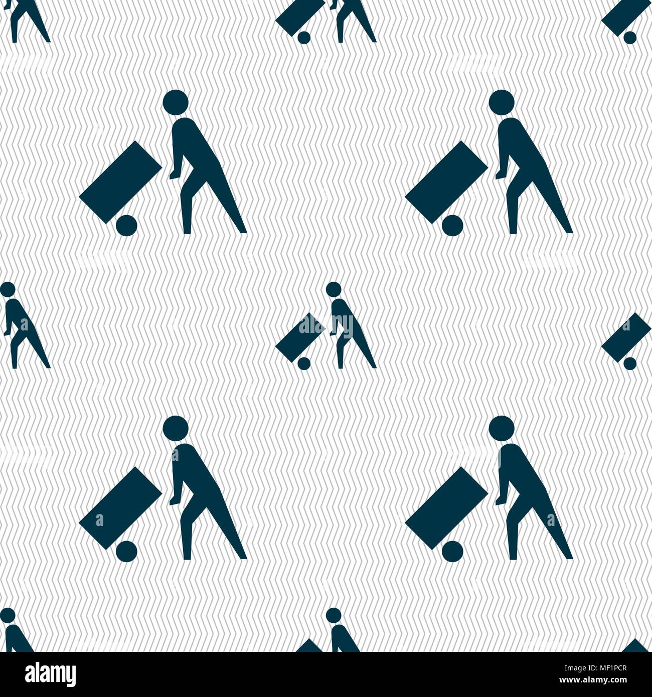 Loader icon sign. Seamless pattern with geometric texture. Vector illustration Stock Vector