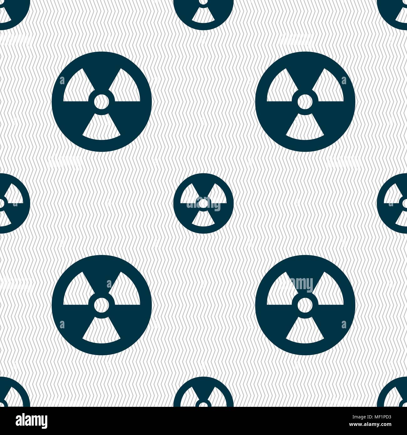 radiation icon sign. Seamless pattern with geometric texture. Vector illustration Stock Vector