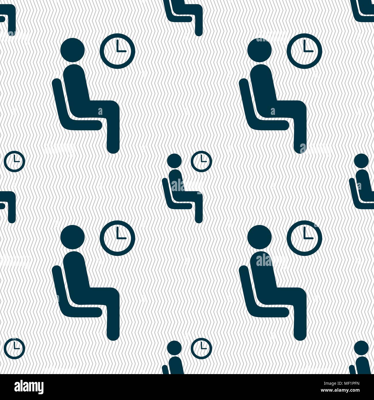 waiting icon sign. Seamless pattern with geometric texture. Vector illustration Stock Vector
