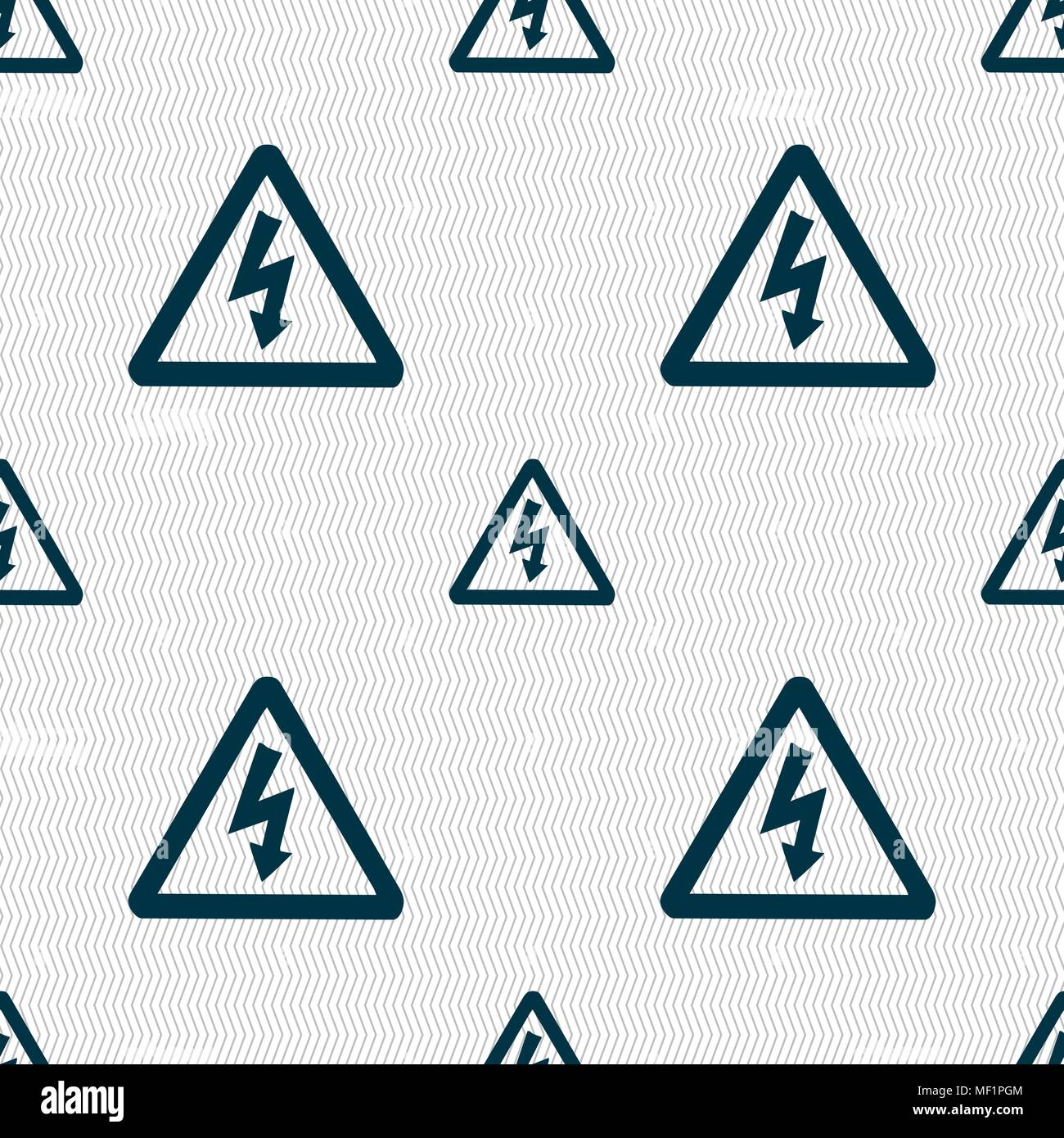 voltage icon sign. Seamless pattern with geometric texture. Vector illustration Stock Vector