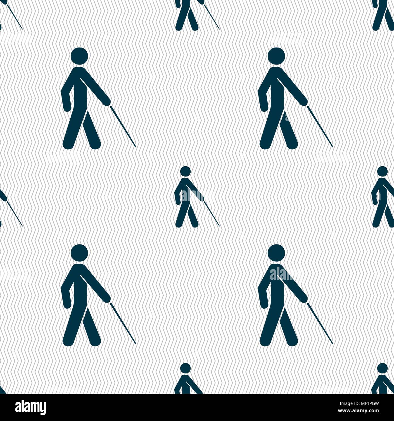 blind icon sign. Seamless pattern with geometric texture. Vector illustration Stock Vector