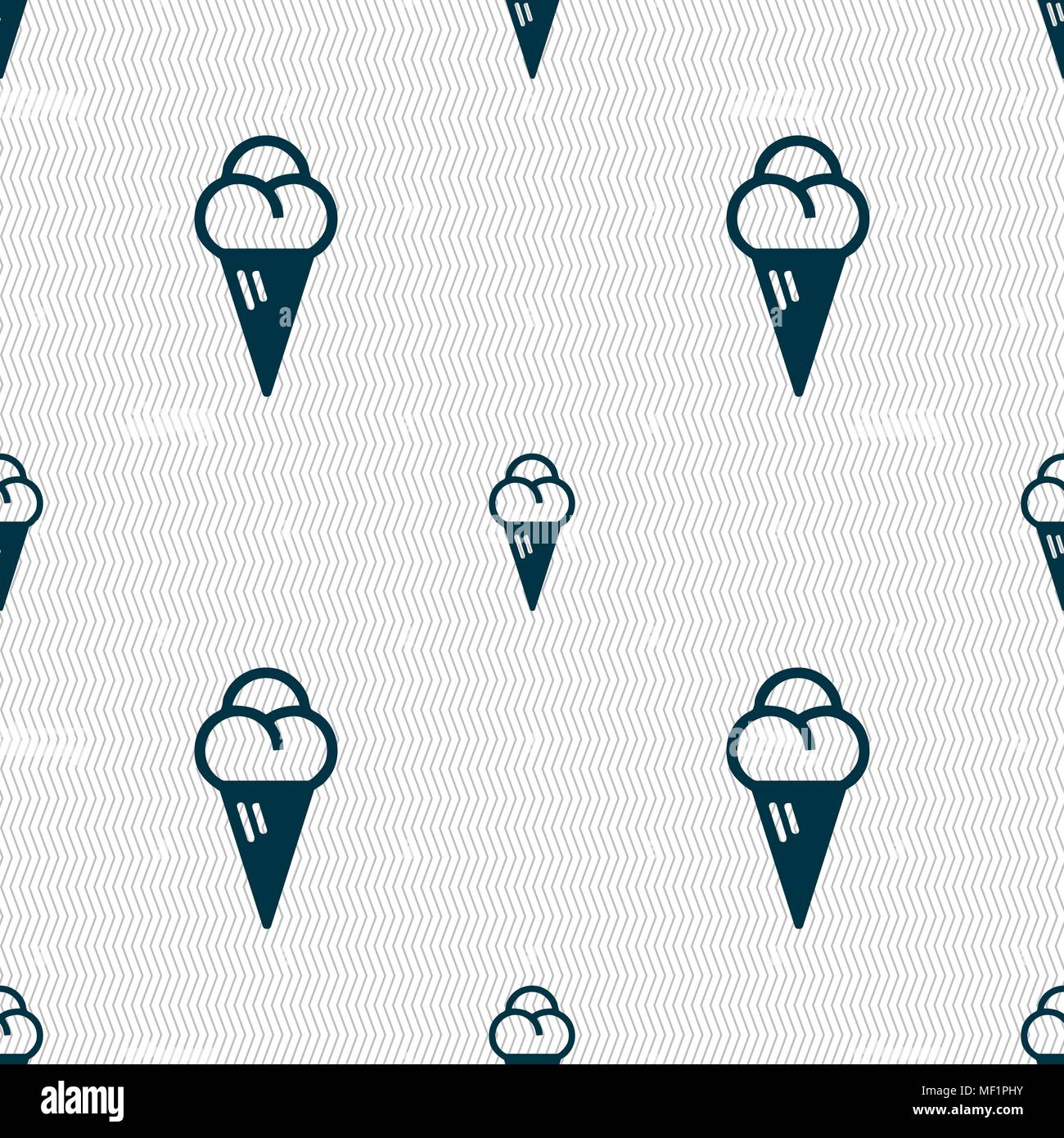 ice cream icon sign. Seamless pattern with geometric texture. Vector illustration Stock Vector