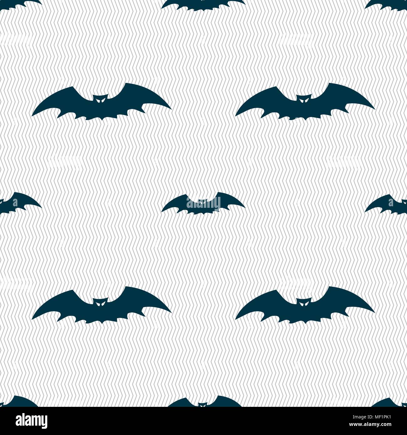 bat icon sign. Seamless pattern with geometric texture. Vector ...