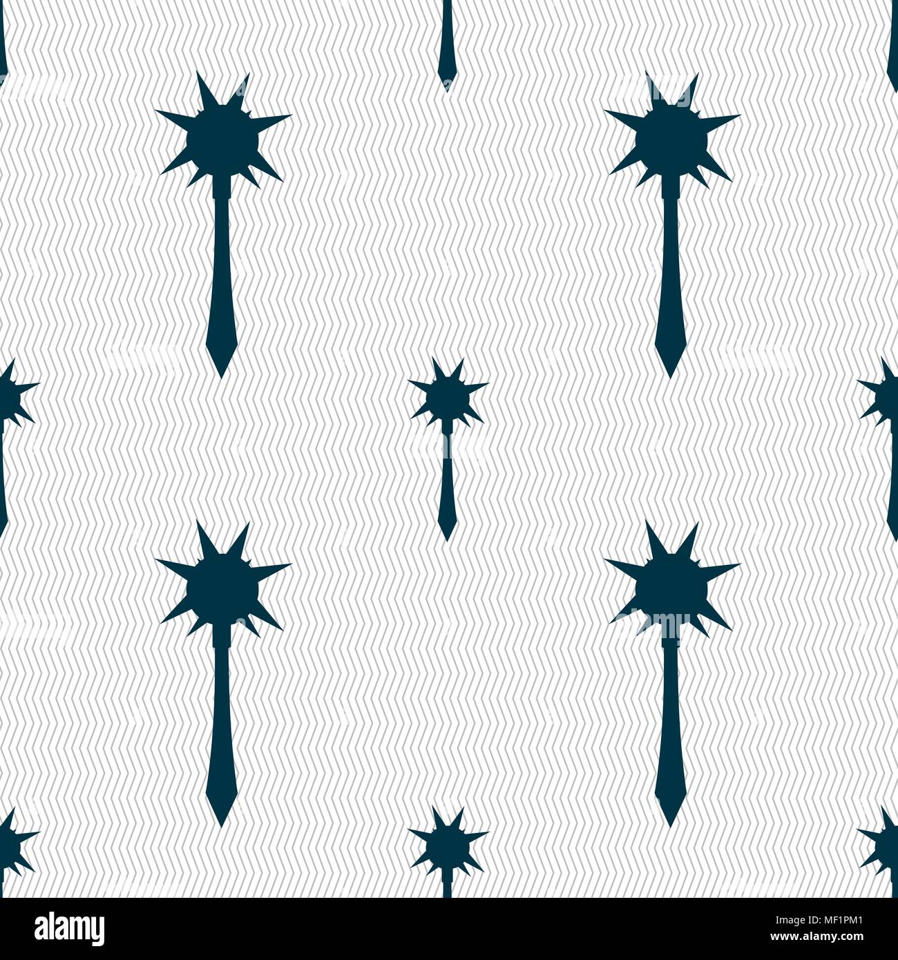Mace icon sign. Seamless pattern with geometric texture. Vector illustration Stock Vector