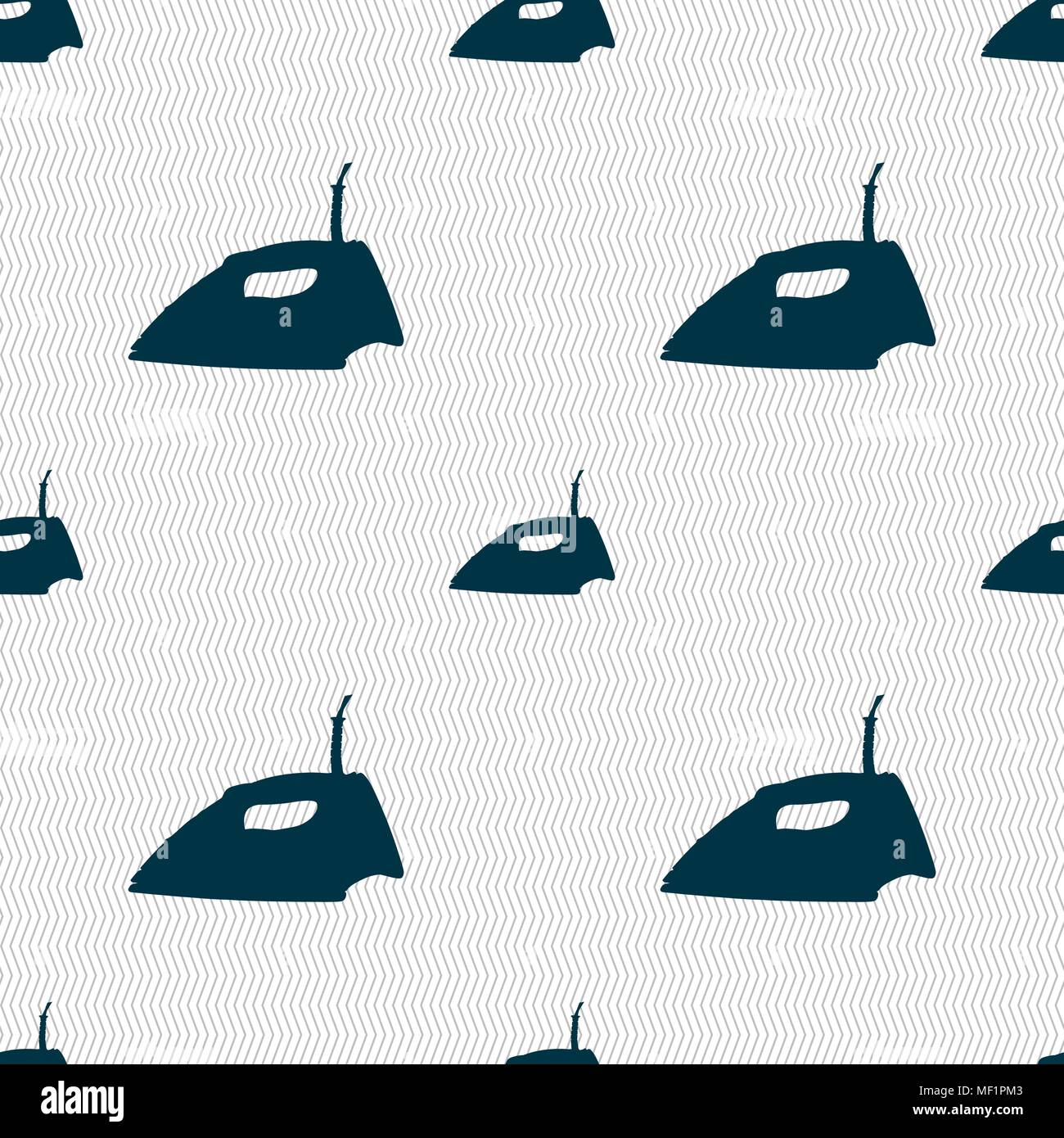 Iron icon sign. Seamless pattern with geometric texture. Vector illustration Stock Vector