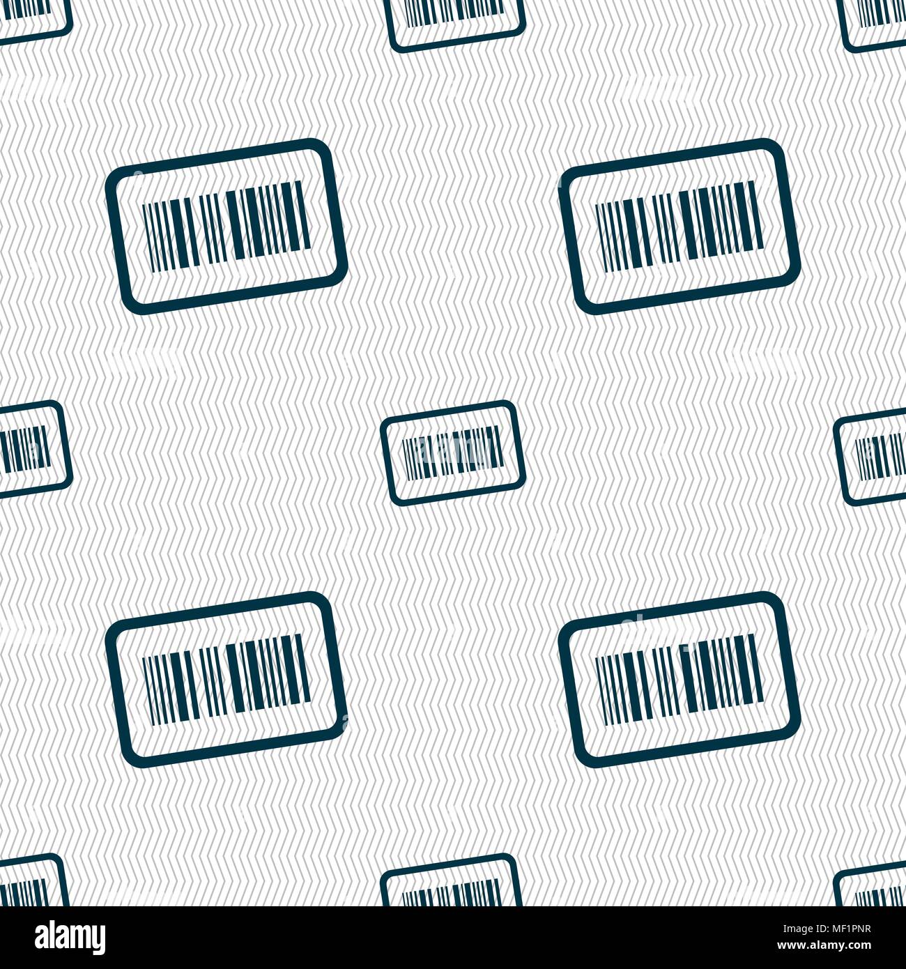 Barcode icon sign. Seamless pattern with geometric texture. Vector ...