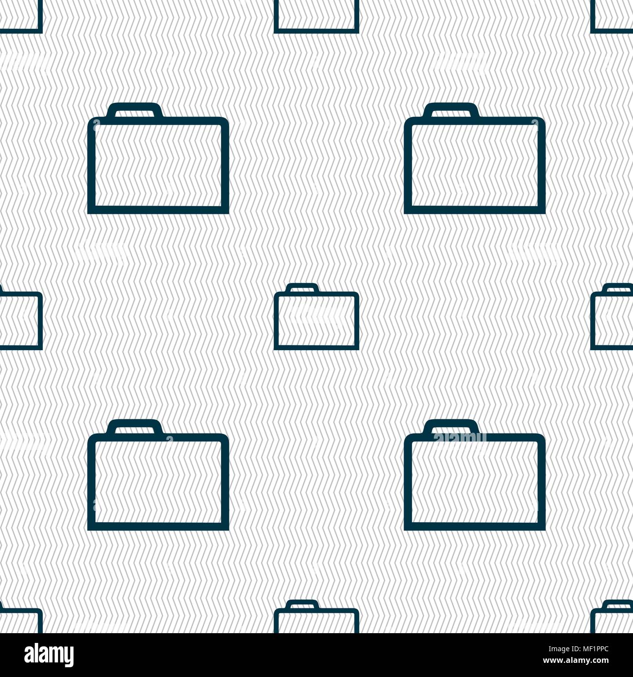 Folder icon sign. Seamless pattern with geometric texture. Vector ...