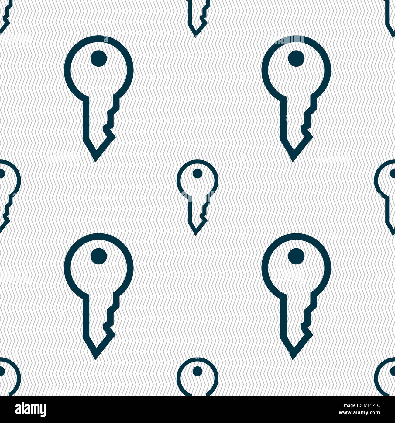 Key icon sign. Seamless pattern with geometric texture. Vector ...