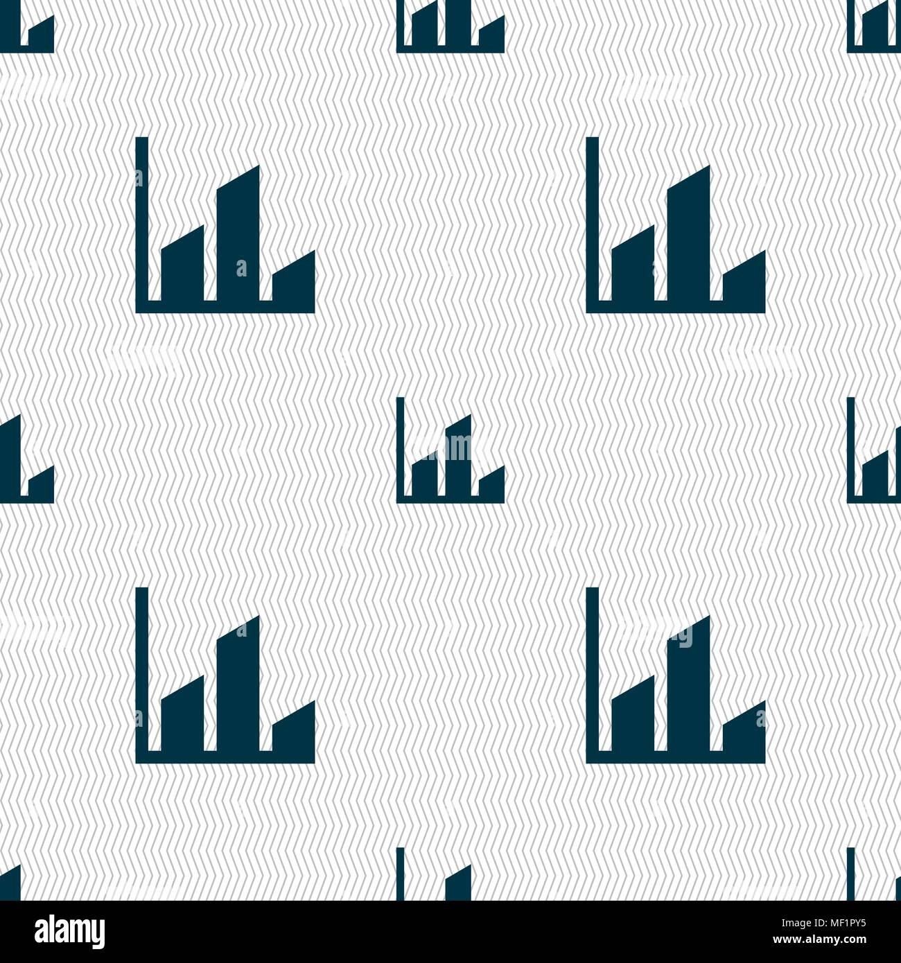Chart icon sign. Seamless pattern with geometric texture. Vector illustration Stock Vector