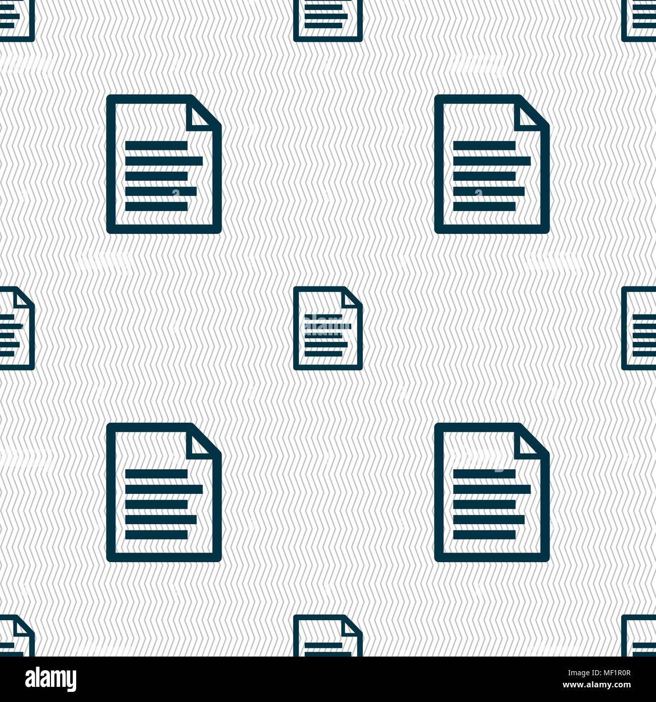 Text file icon sign. Seamless pattern with geometric texture. Vector ...