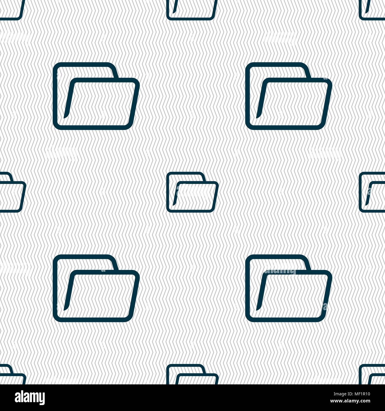 Folder icon sign. Seamless pattern with geometric texture. Vector ...
