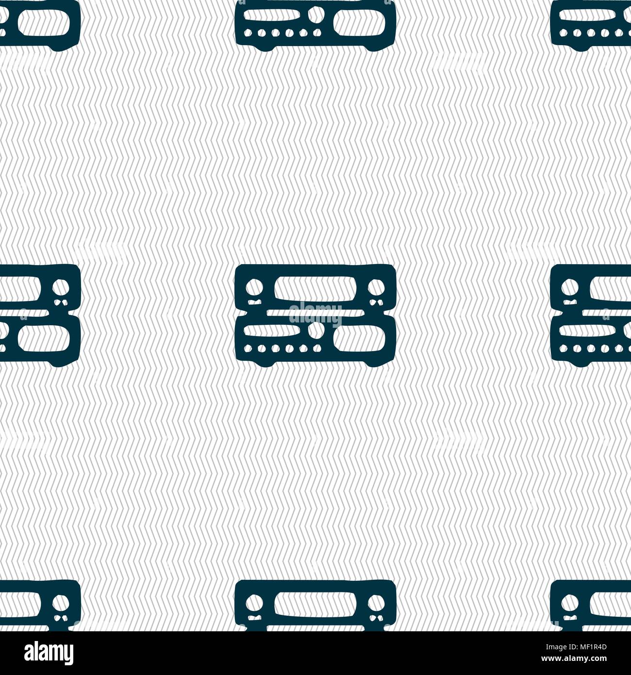 radio, receiver, amplifier icon sign. Seamless pattern with geometric texture. Vector illustration Stock Vector