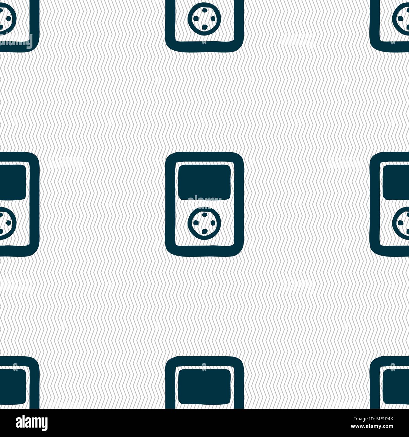 Tetris, video game console icon sign. Seamless pattern with geometric ...