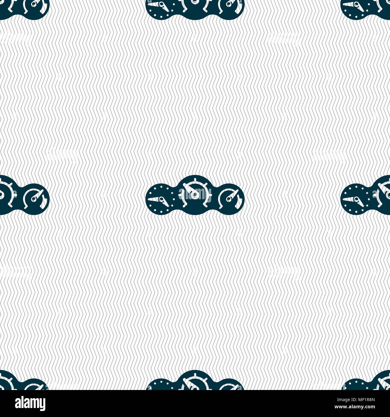 speed, speedometer icon sign. Seamless pattern with geometric texture. Vector illustration Stock Vector