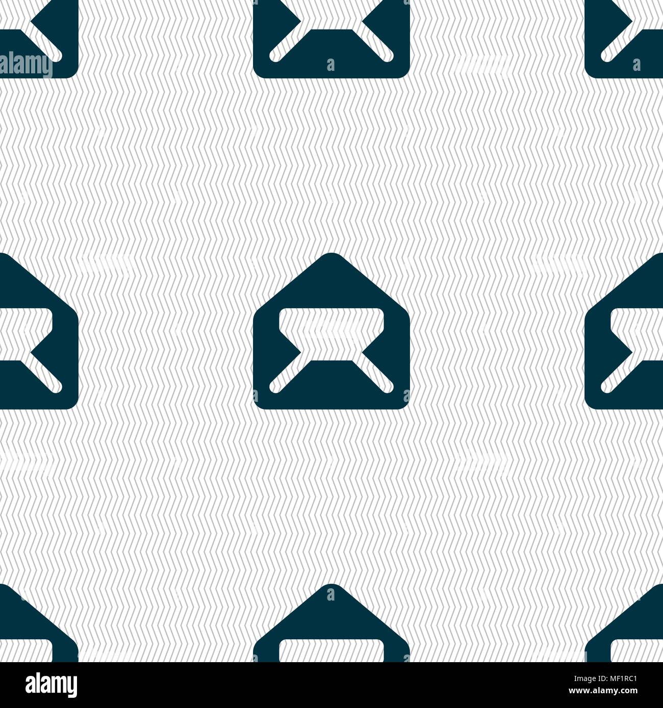 Mail, envelope, letter icon sign. Seamless pattern with geometric ...