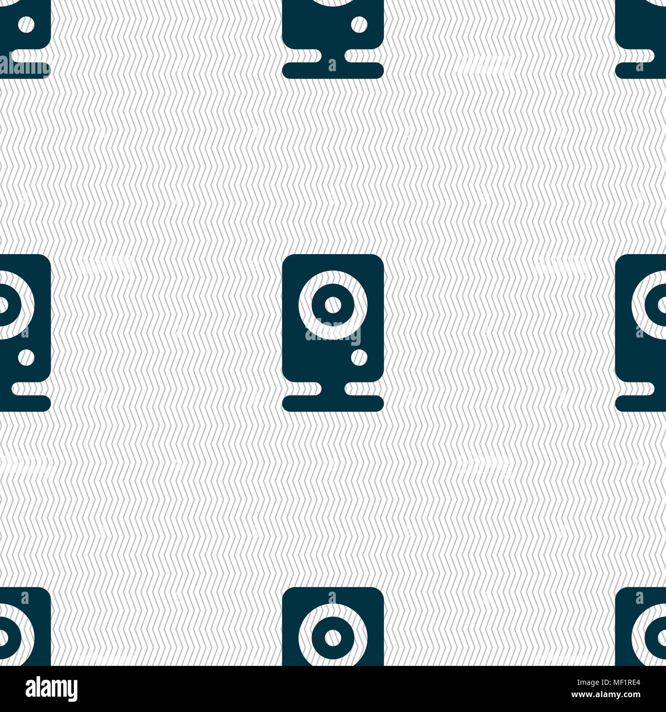 Web cam icon sign. Seamless pattern with geometric texture. Vector illustration Stock Vector