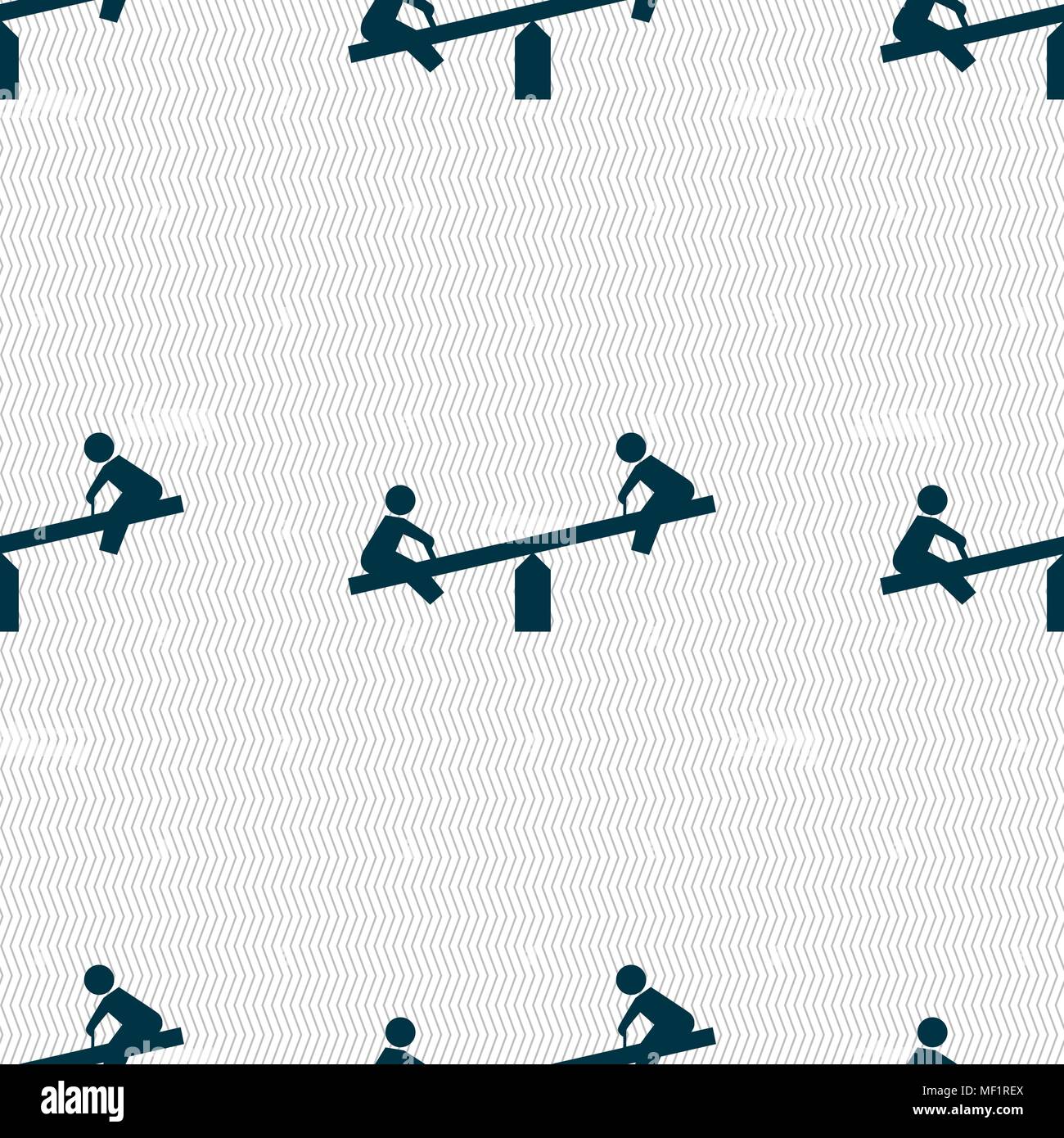 swing icon sign. Seamless pattern with geometric texture. Vector illustration Stock Vector