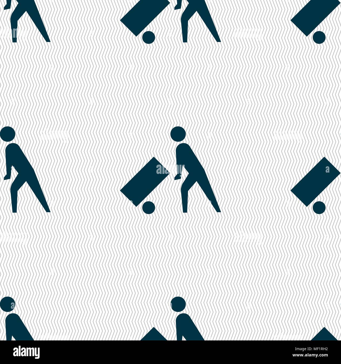 Loader icon sign. Seamless pattern with geometric texture. Vector illustration Stock Vector