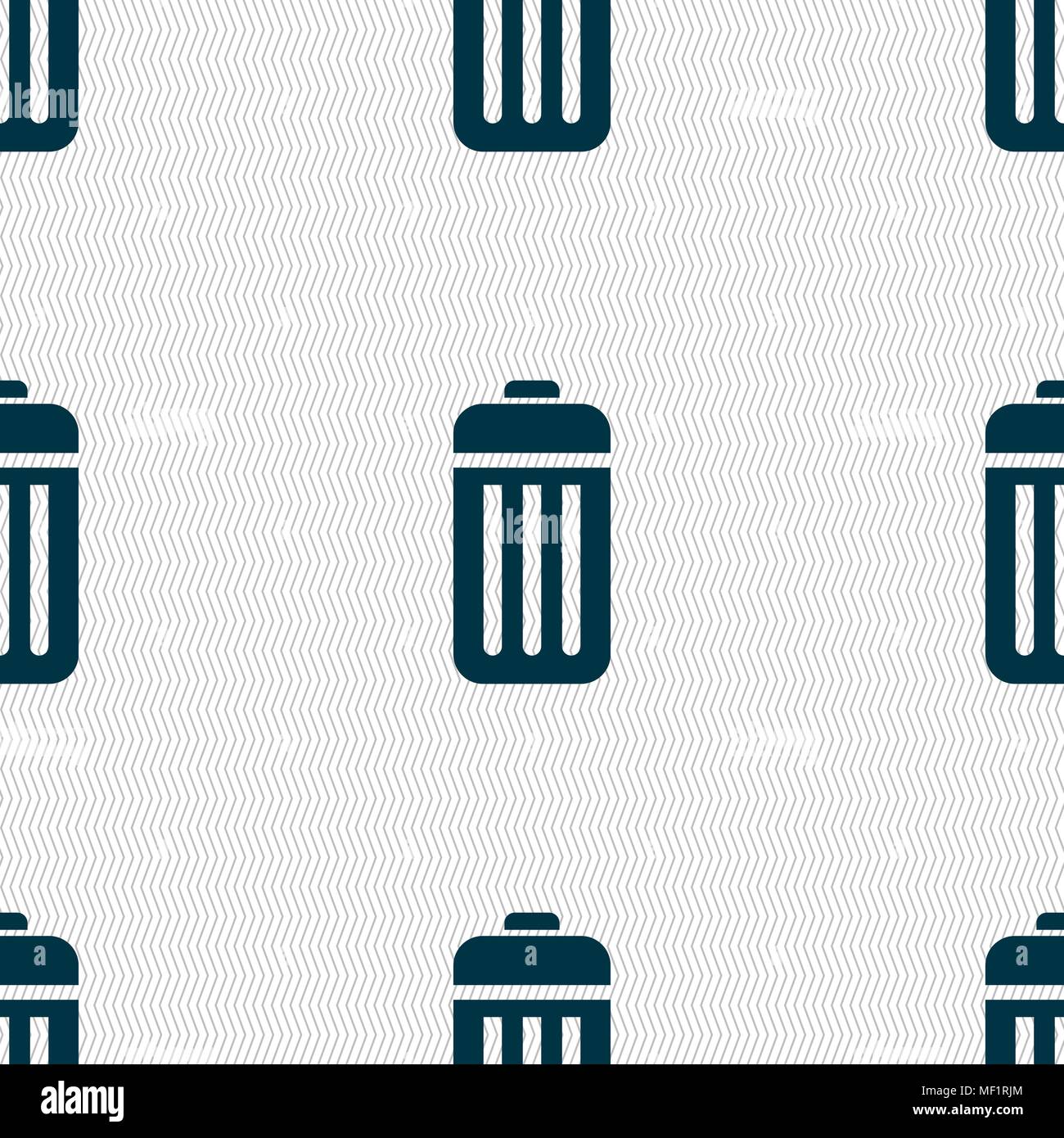The trash icon sign. Seamless pattern with geometric texture. Vector illustration Stock Vector