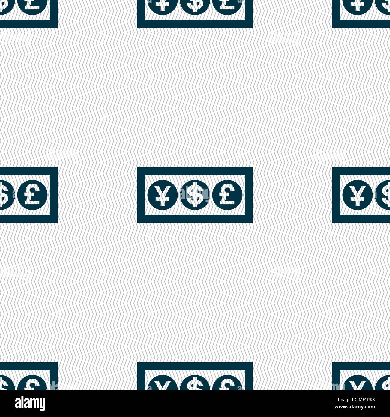 Cash currency icon sign. Seamless pattern with geometric texture ...