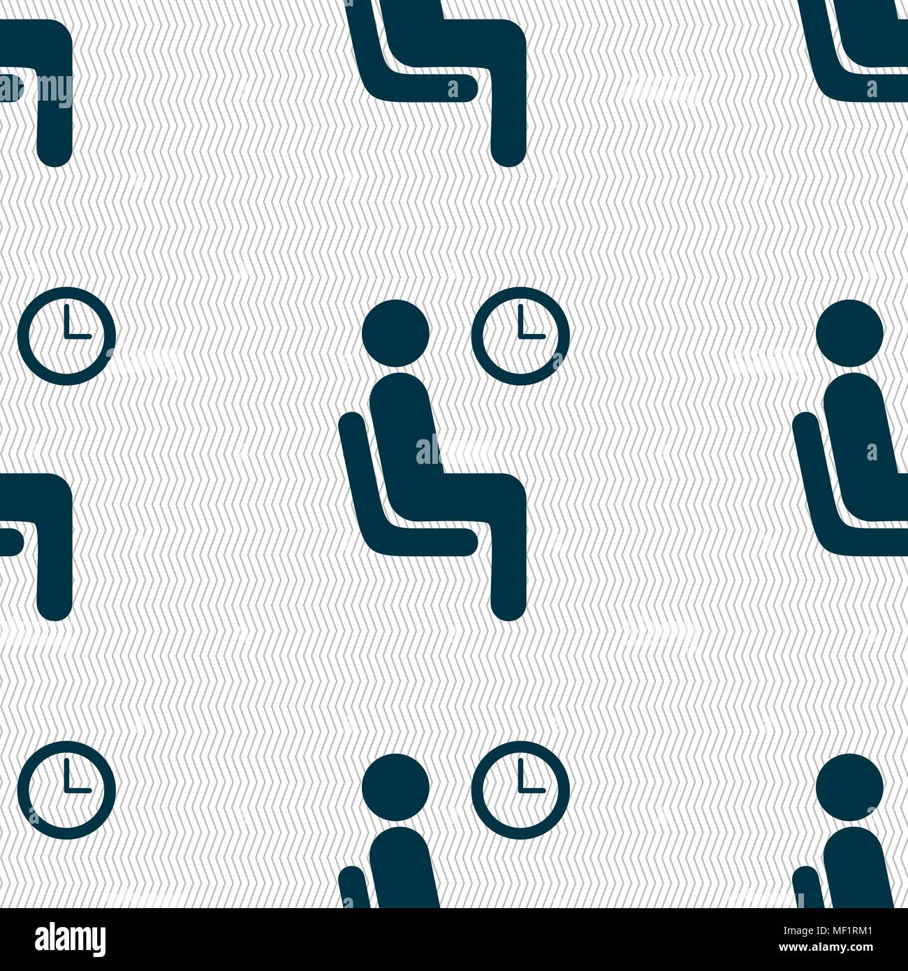 waiting icon sign. Seamless pattern with geometric texture. Vector illustration Stock Vector