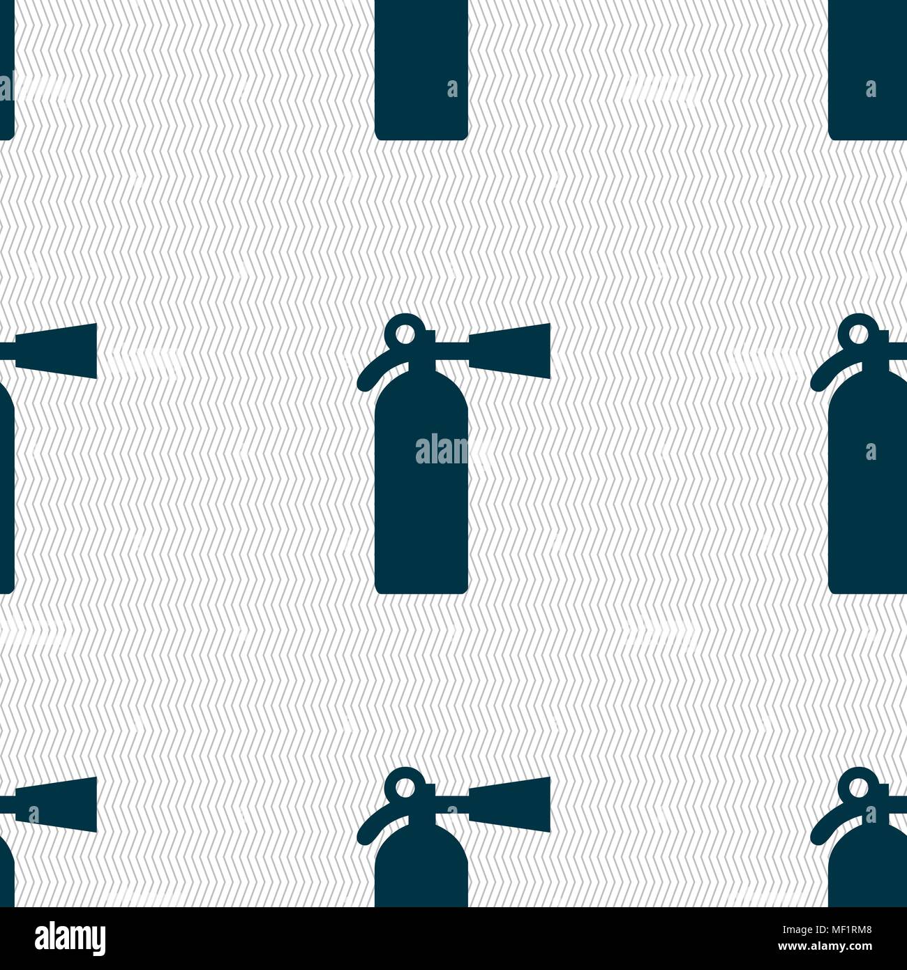 extinguisher icon sign. Seamless pattern with geometric texture. Vector illustration Stock Vector