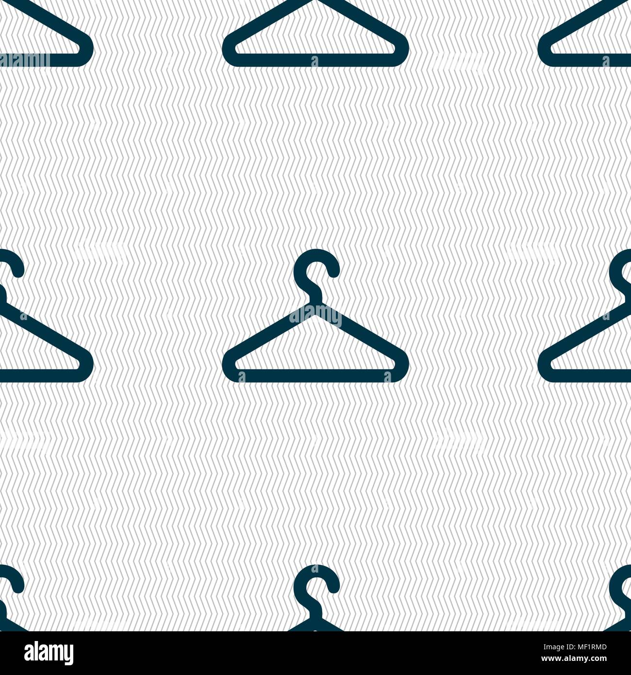 clothes hanger icon sign. Seamless pattern with geometric texture. Vector illustration Stock Vector
