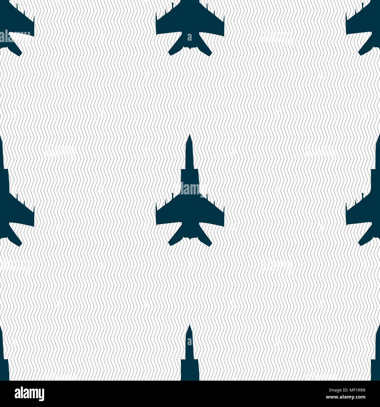 fighter icon sign. Seamless pattern with geometric texture. Vector illustration Stock Vector