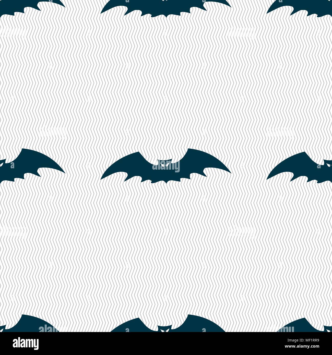 bat icon sign. Seamless pattern with geometric texture. Vector ...