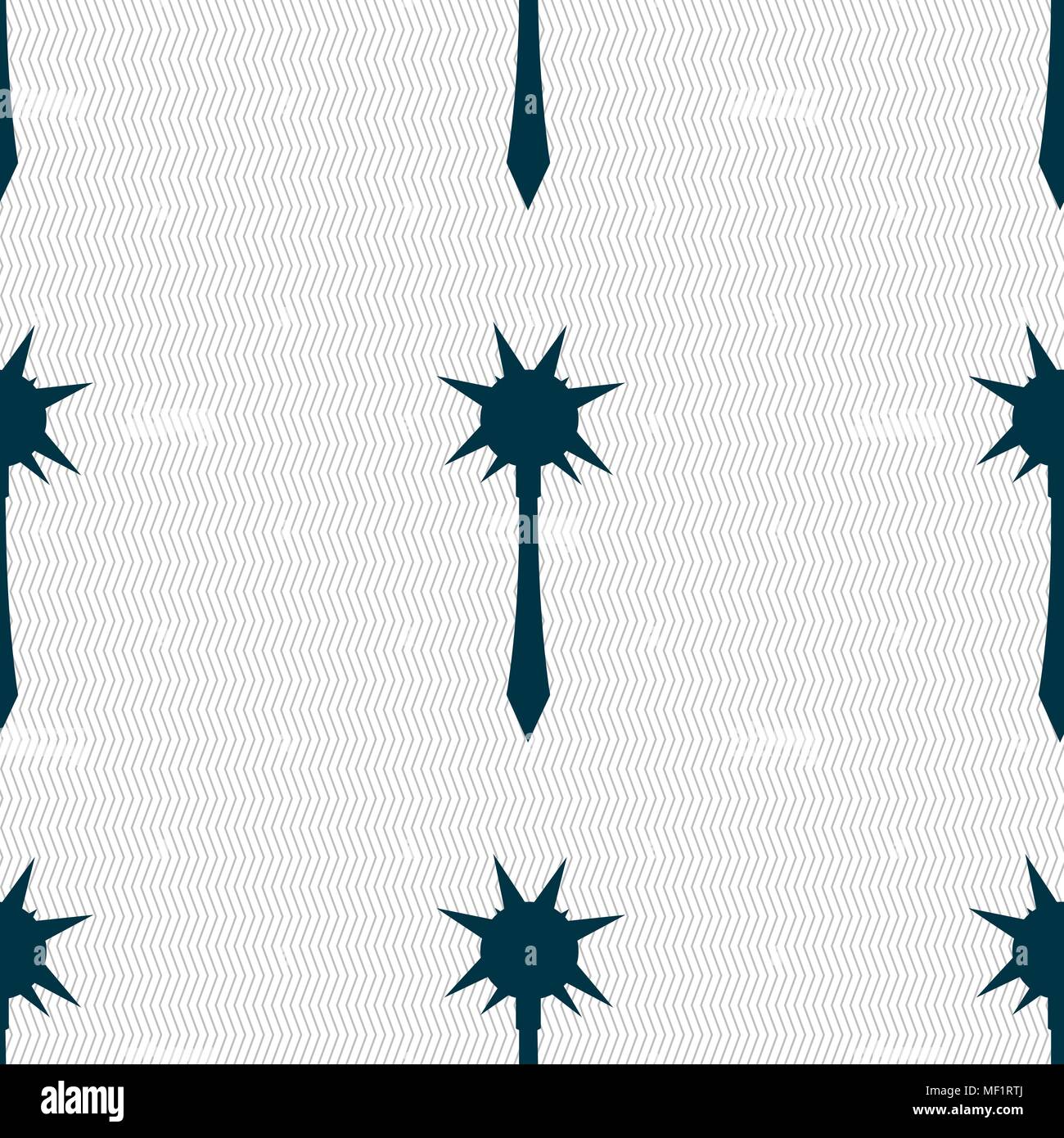Mace icon sign. Seamless pattern with geometric texture. Vector illustration Stock Vector