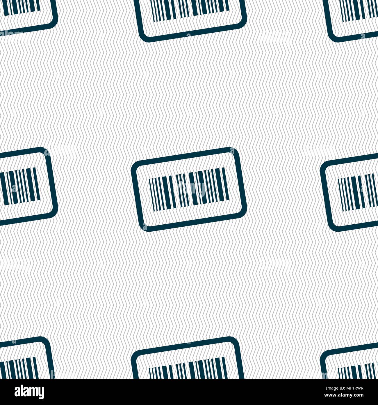 Barcode icon sign. Seamless pattern with geometric texture. Vector illustration Stock Vector