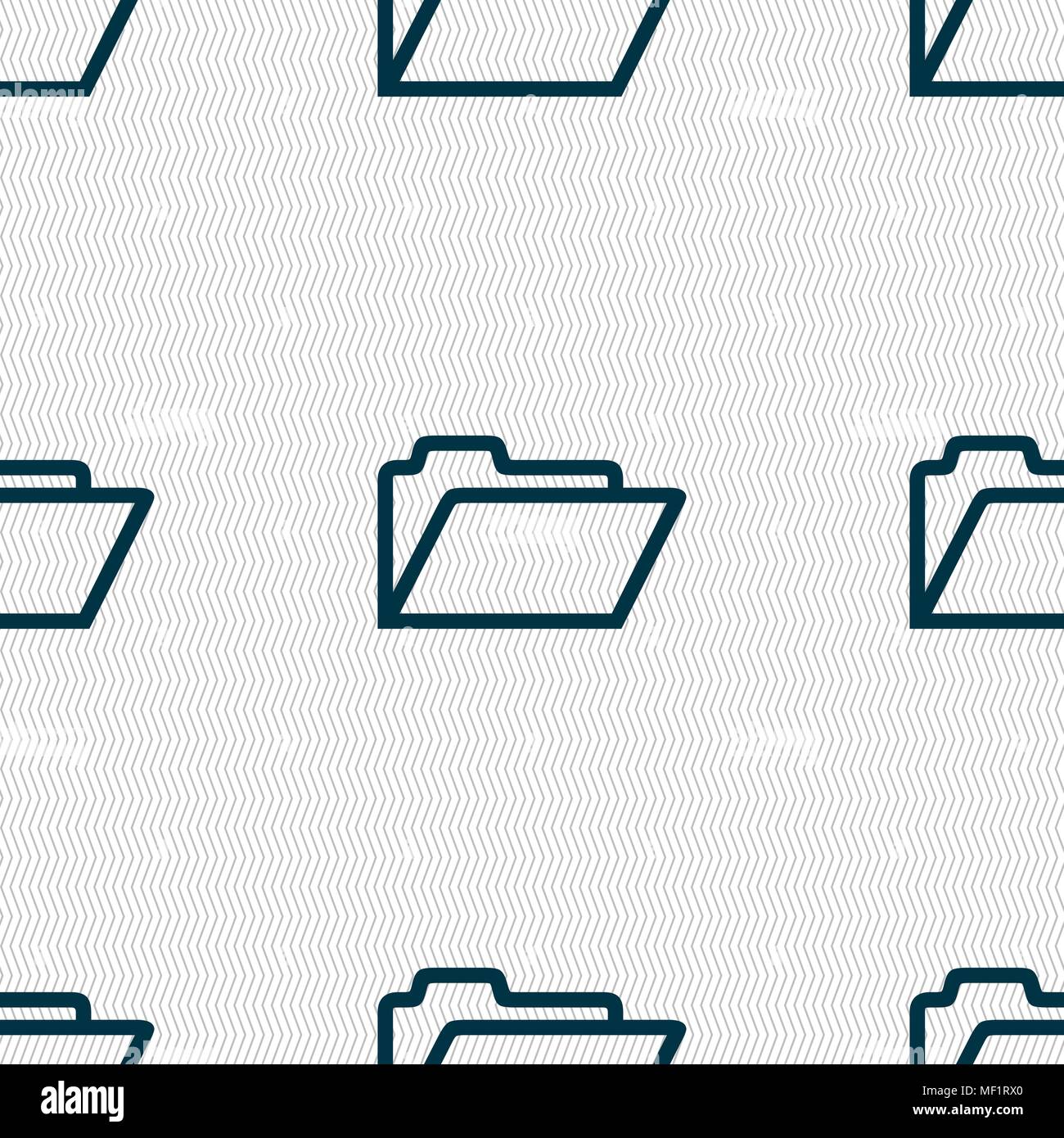 Folder icon sign. Seamless pattern with geometric texture. Vector ...