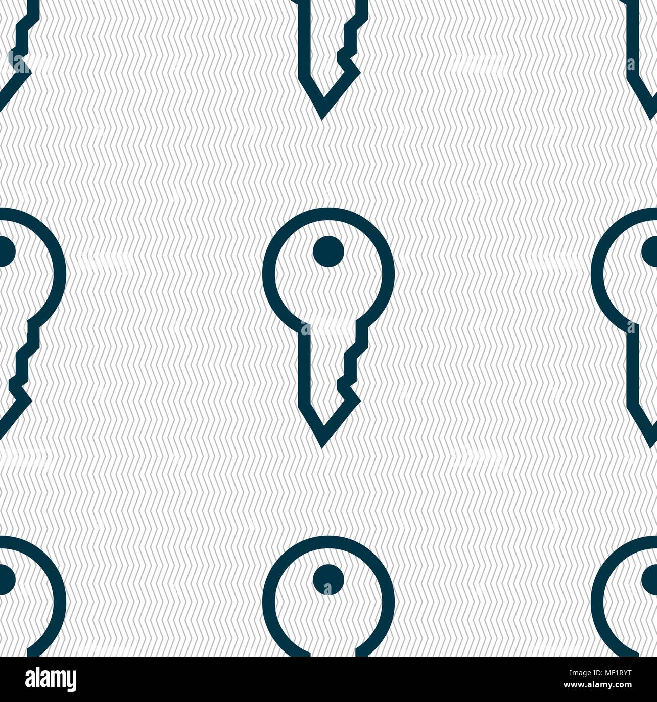Key icon sign. Seamless pattern with geometric texture. Vector illustration Stock Vector