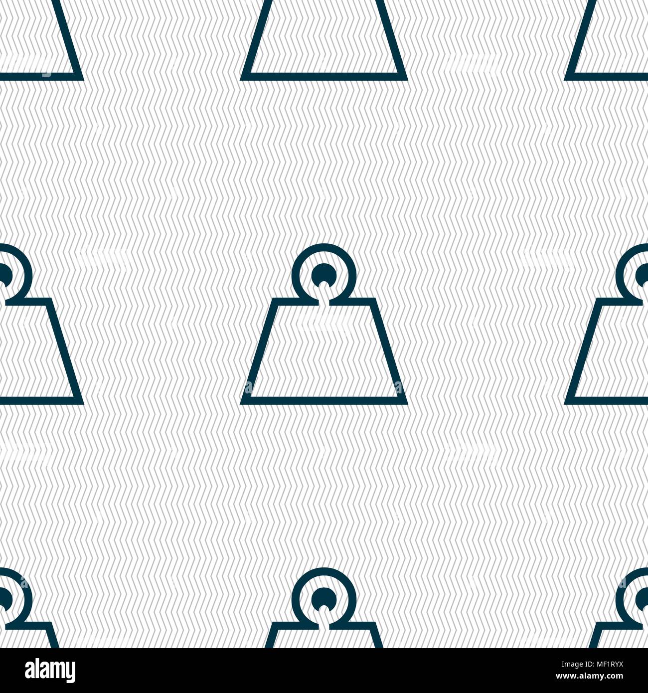 Weight icon sign. Seamless pattern with geometric texture. Vector ...