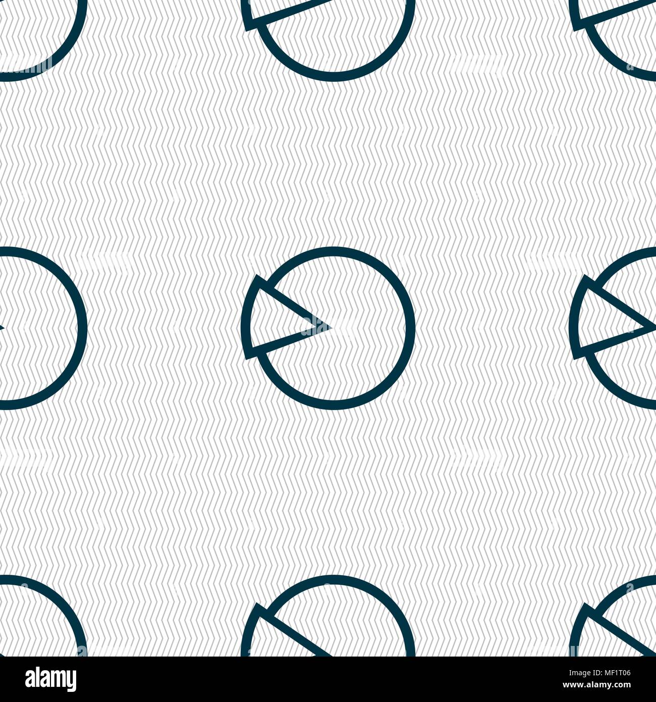 Pie chart graph icon sign. Seamless pattern with geometric texture. Vector illustration Stock Vector