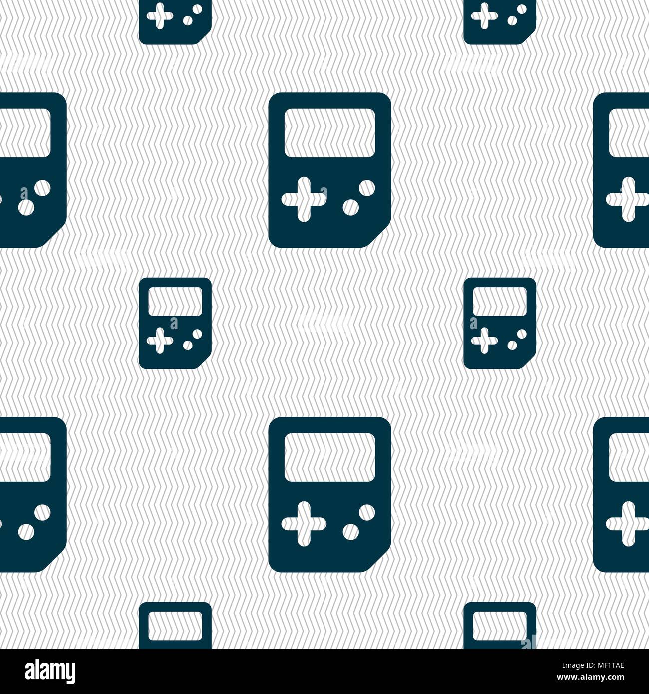 Tetris icon sign. Seamless pattern with geometric texture. Vector illustration Stock Vector