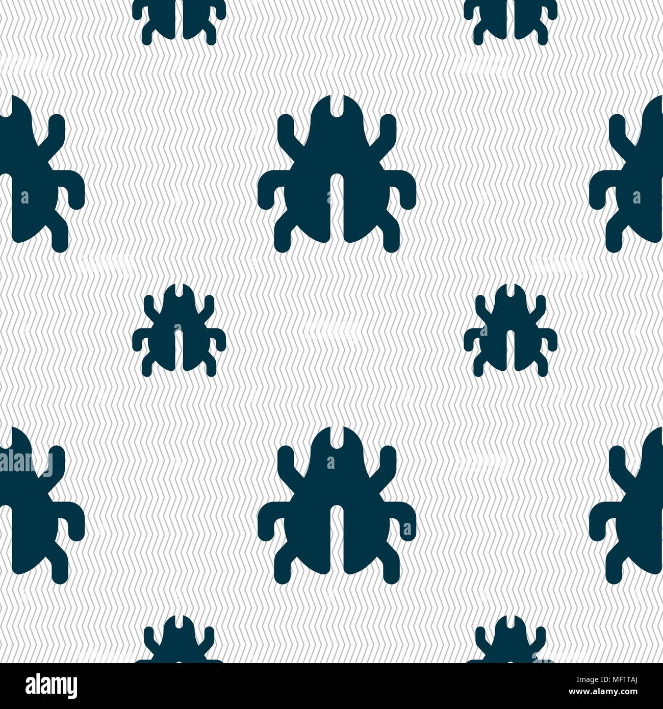 Software Bug, Virus, Disinfection, beetle icon sign. Seamless pattern with geometric texture. Vector illustration Stock Vector