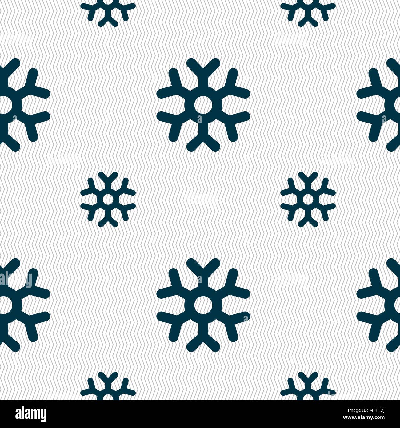 snowflake icon sign. Seamless pattern with geometric texture. Vector illustration Stock Vector