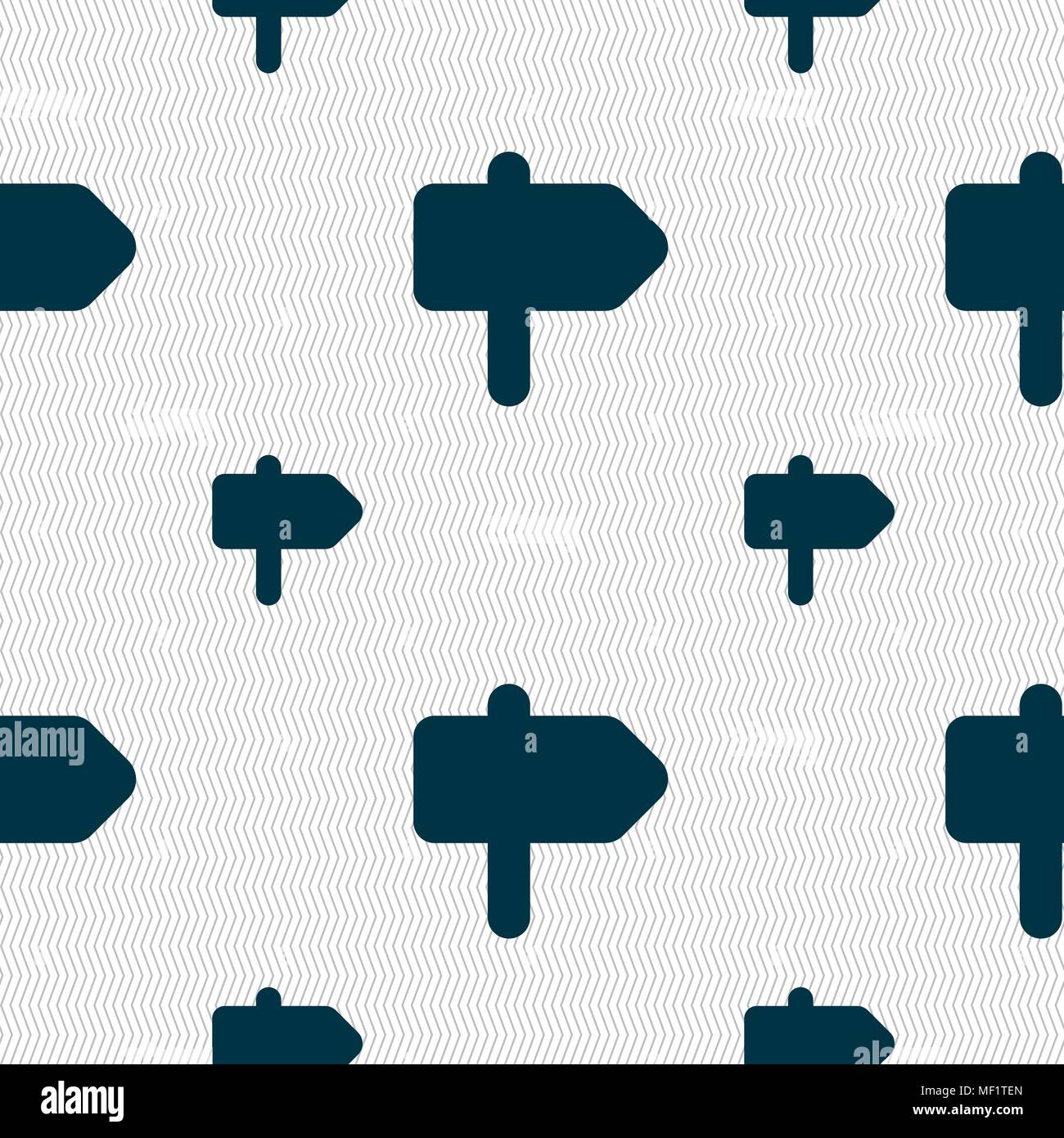 Information Road icon sign. Seamless pattern with geometric texture ...