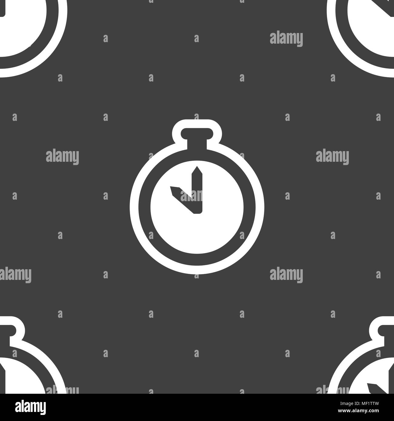 The stopwatch icon sign. Seamless pattern on a gray background. Vector ...