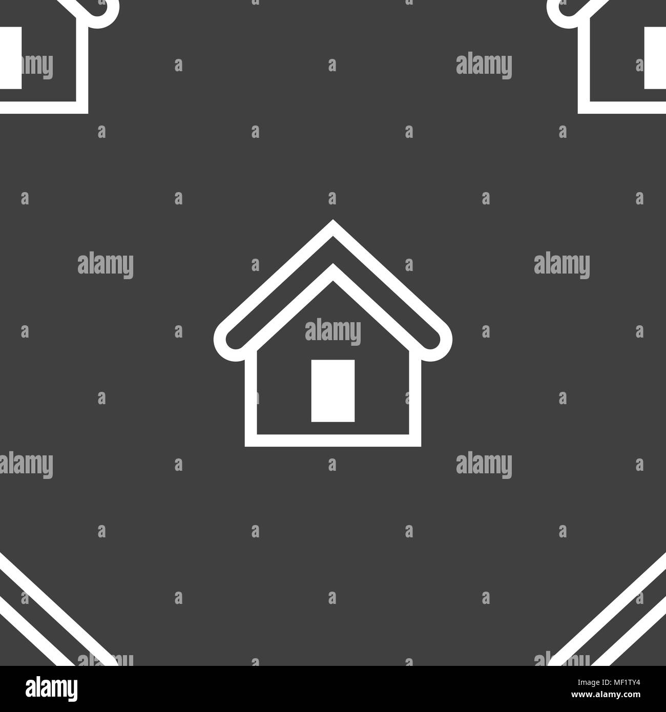 House icon sign. Seamless pattern on a gray background. Vector ...