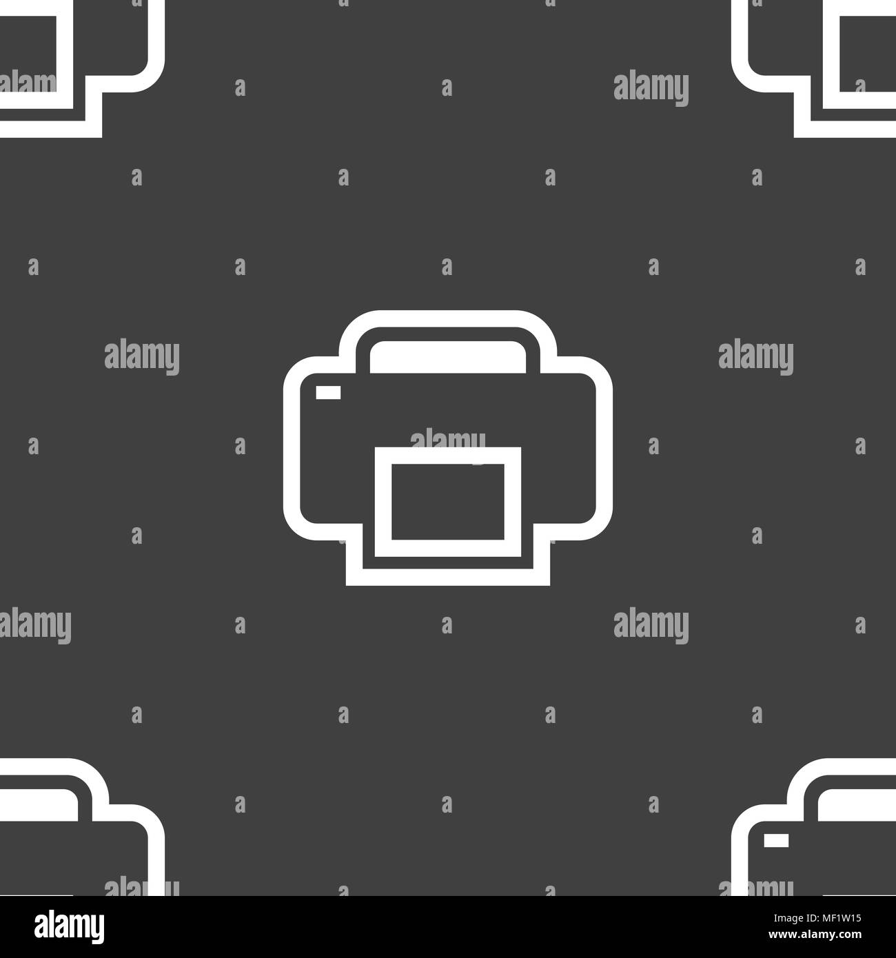 Printing icon sign. Seamless pattern on a gray background. Vector ...