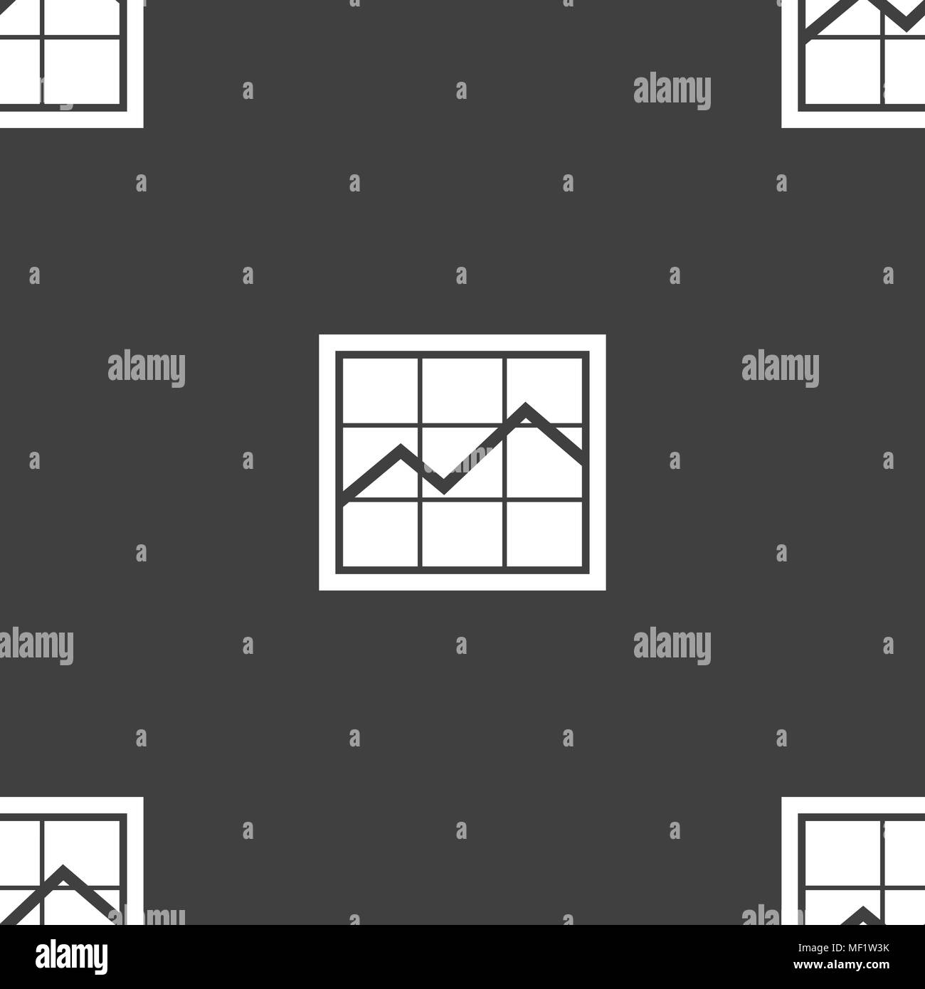 Chart icon sign. Seamless pattern on a gray background. Vector ...
