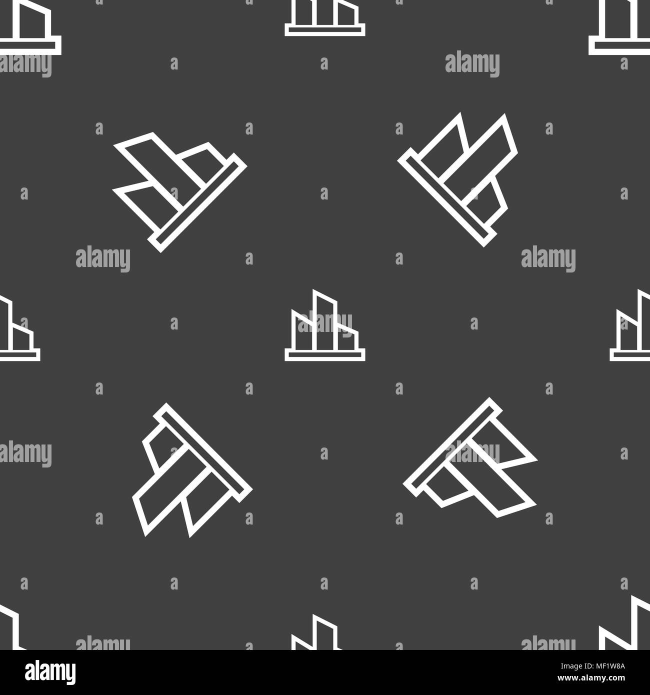 Diagram icon sign. Seamless pattern on a gray background. Vector ...