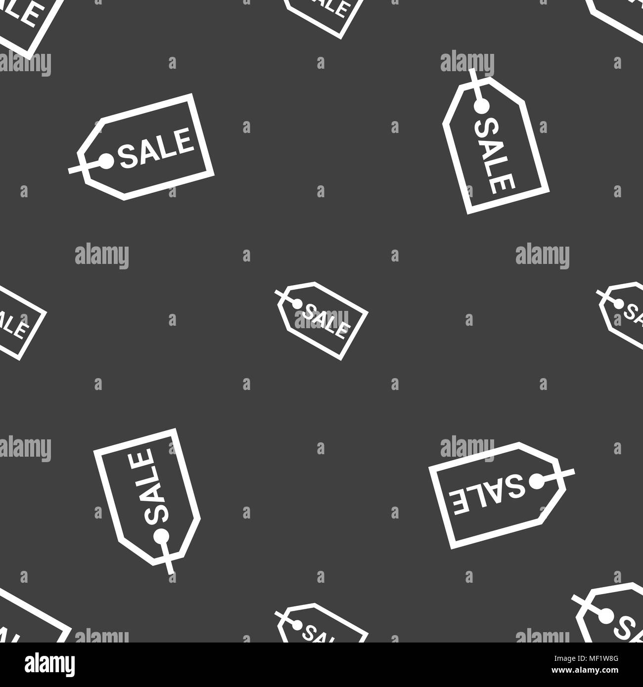 Sale icon sign. Seamless pattern on a gray background. Vector ...