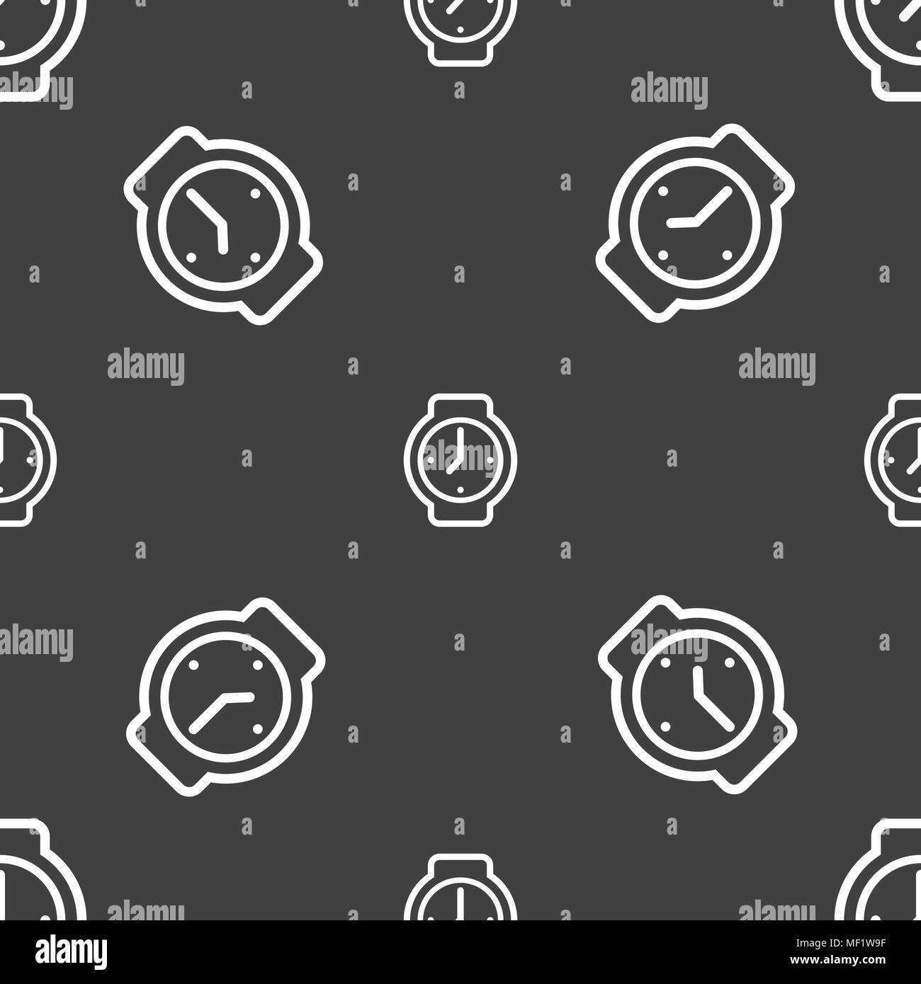 watches icon sign. Seamless pattern on a gray background. Vector ...